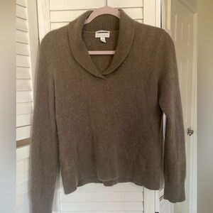 Charter Club Women's Taupe Cowl Neck Sweater 100% Cashmere